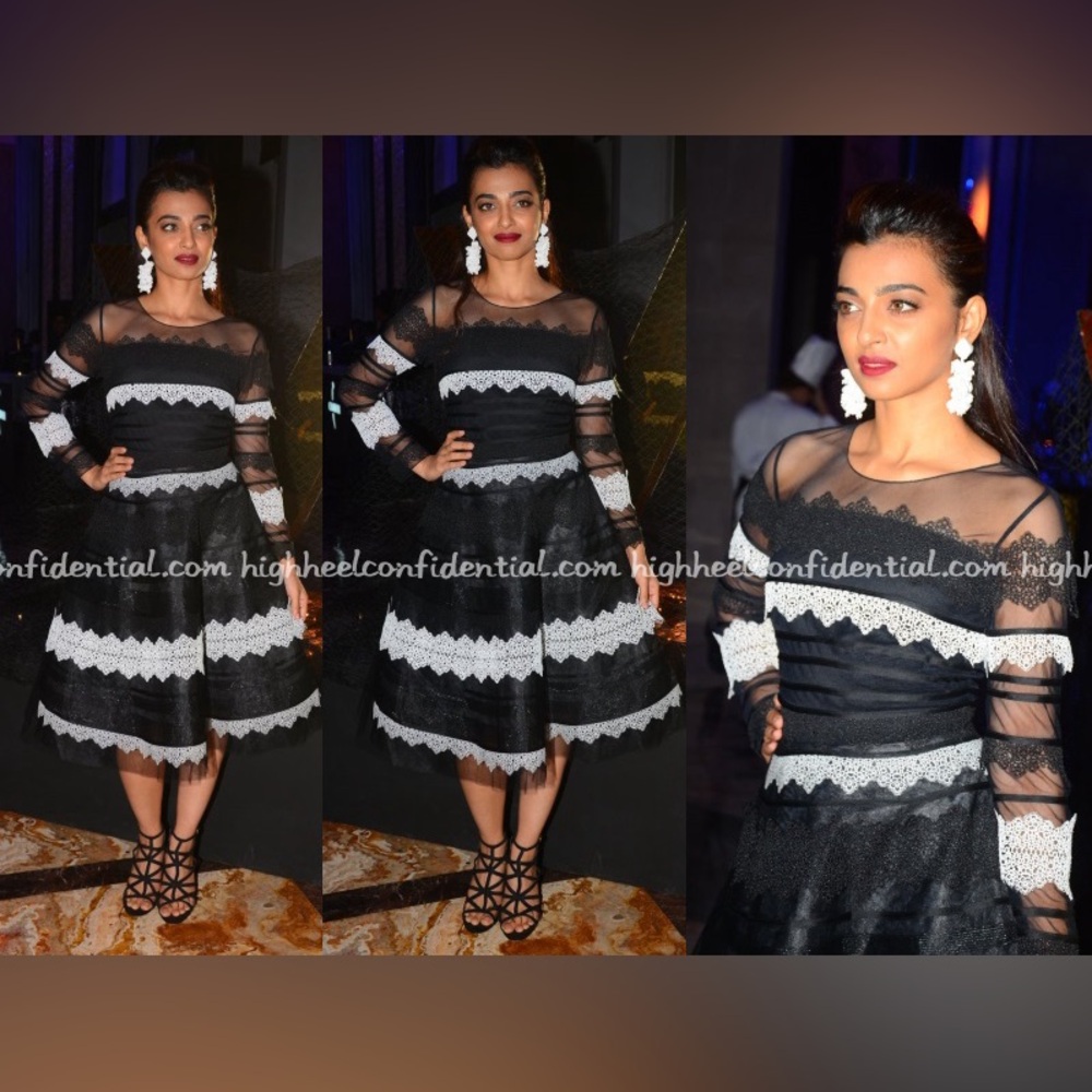 Sachini + Babi Elegant Black and White MIDI Dress with Sleeves Like New - Picture 12 of 12